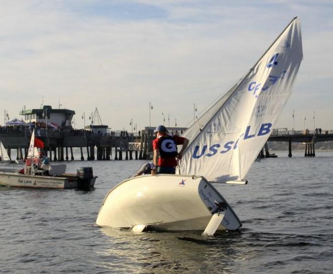 Georgetown’s Nevin Snow and crew Liz Mullarney roll-tack for the finish line  - 29th Annual Rose Bowl Regatta 2013 © Rich Roberts